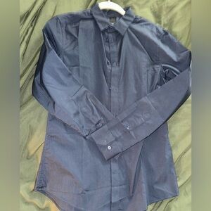 Navy Blue Button Up Shirt - H&M